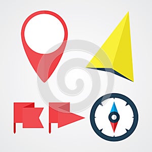 Navigation and Location Flat Icons Set