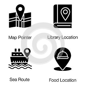 Navigation and Location line Vectors Pack
