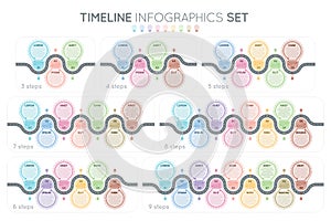 Navigation map infographics timeline concepts. Creative flat sty