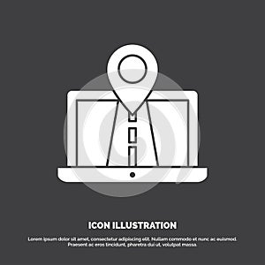 Navigation, Map, System, GPS, Route Icon. glyph vector symbol for UI and UX, website or mobile application