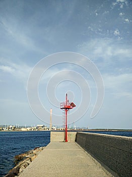 Navigation. Maritime signals. Red light