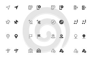 Navigation outline and filled icon set