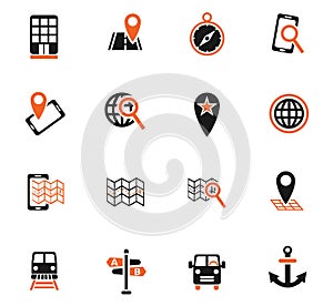 navigation ransport map icon set photo