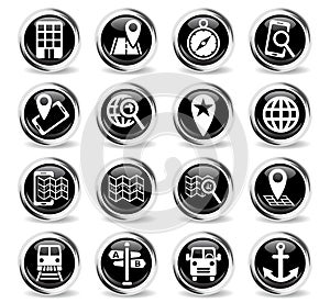 navigation ransport map icon set photo