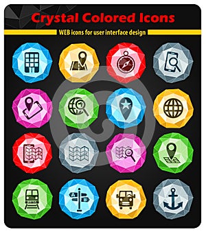 navigation ransport map icon set photo