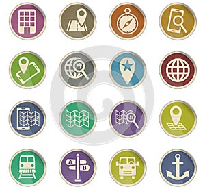 navigation ransport map icon set photo