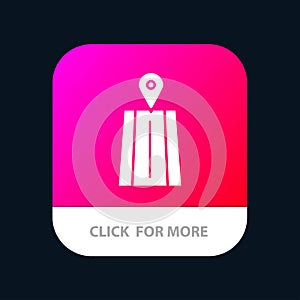 Navigation, Road, Route Mobile App Button. Android and IOS Glyph Version