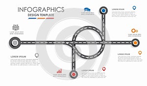 Navigation roadmap infographic timeline concept with place for your data. Vector illustration.