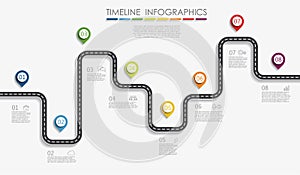 Navigation roadmap infographic timeline concept with place for your data. Vector illustration.