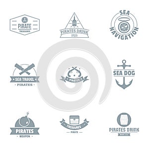Navigation system logo set, simple style