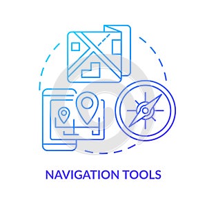 Navigation tools blue gradient concept icon