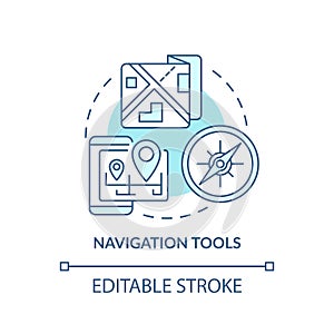 Navigation tools turquoise concept icon