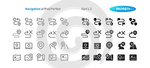 Navigation UI Pixel Perfect Well-crafted Vector Thin Line And Solid Icons 30 2x Grid for Web Graphics and Apps. Simple