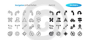 Navigation UI Pixel Perfect Well-crafted Vector Thin Line And Solid Icons 30 2x Grid for Web Graphics and Apps. Simple