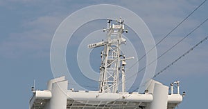 Navigation weather radar station on top of cruise shi