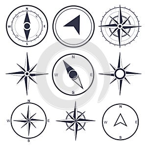 Navigation and wind rose compass set