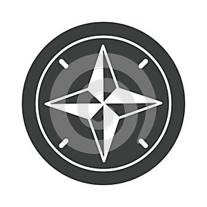 Navigational compass cartography equipment silhouette design icon