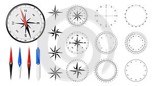 Navigational compass with set of additional dial faces