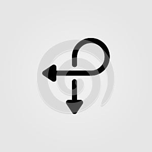 Navigational icon. Road sign, traffic route icon in line design style