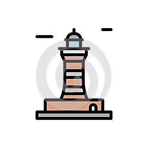 Navigational, lighthouse icon. Simple color with outline vector elements of pharos icons for ui and ux, website or mobile