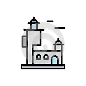 Navigational, lighthouse icon. Simple color with outline vector elements of pharos icons for ui and ux, website or mobile