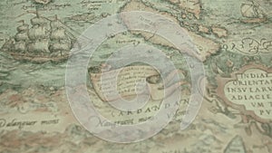 A navigational map with the island of Cardandan