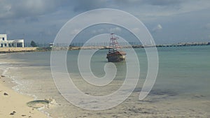 navigational or marker buoy in the sea