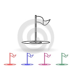 Navigator flag multi color icon. Simple thin line, outline vector of navigation icons for ui and ux, website or mobile application