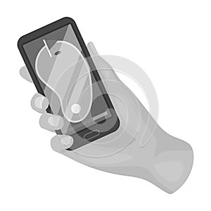 Navigator in the golf course phone. Golf club single icon in monochrome style vector symbol stock illustration web.