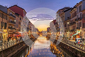 Naviglio Canal, Milan, Lombardy, Italy photo