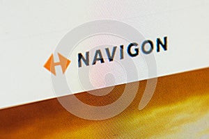 Navigon Web Site. Selective focus.