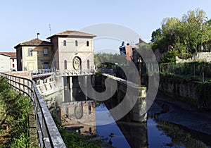The Navile canal of Bologna was an important link to commercial traffic, thanks to a river lock chiusa it was navigable up to th photo