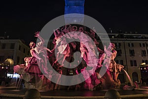 Navona square baroque roma by night