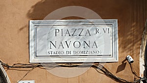 Navona Square sign in Rome