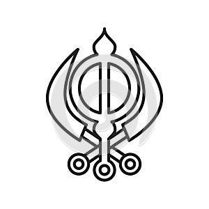Navratri sikhism line style icon