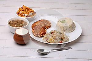 Navratri Upwas Thali / Fasting food platter.