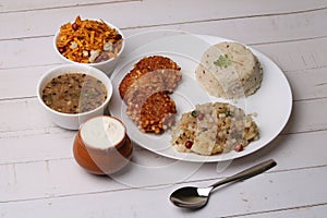 Navratri Upwas Thali / Fasting food platter.