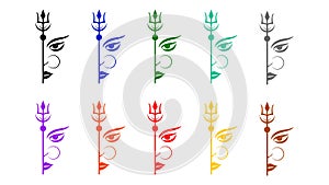 Goddess Durga Mata isolated on white, transparent background