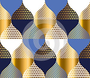 navy blue and gold luxury geometry pattern. seamless pattern vector illustration for background, fabric, wrapping paper. stock te