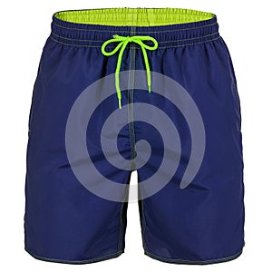 Navy blue and green men shorts for swimming