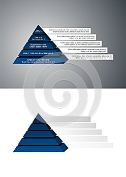 Navy blue pyramid diagram