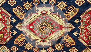 A Navy Blue and Red Persian Rug