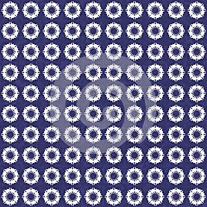 Navy blue and white burst circles abstract geometric seamless textured pattern background