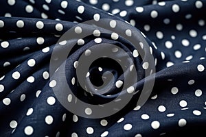 Navy Blue And White Polka Dot Pattern. Generative AI