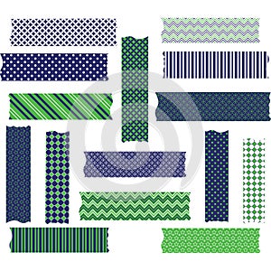 Navy Green Washi Tape Graphics set