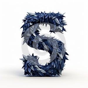 Navy Monster Letter S: Spiky Mounds And Bold Chiaroscuro Contrast