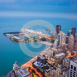 Navy Pier, Chicago city top view