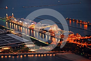 Navy Pier in Chicago at night