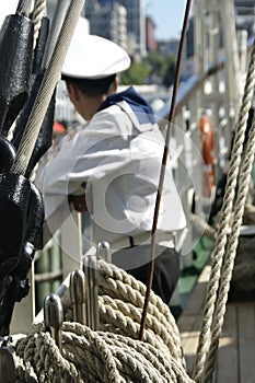 Navy Sailor in Port