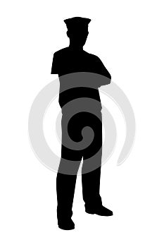 Navy sailor soldier silhouette vector illustration on white background